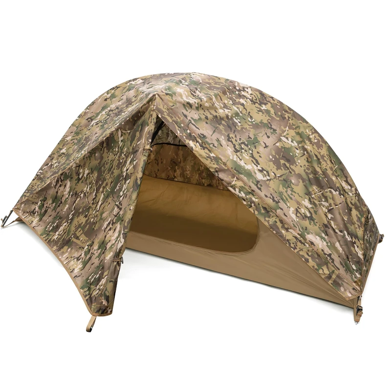 FREE SOLDIER Camping Tent Outdoor Ultralight Single Man Tent in Camouflage, Outdoor Camping, 1 Person Tent Adventure Fishing Tent Easy to Assemble and Carry Mosquito Protection, Waterproof