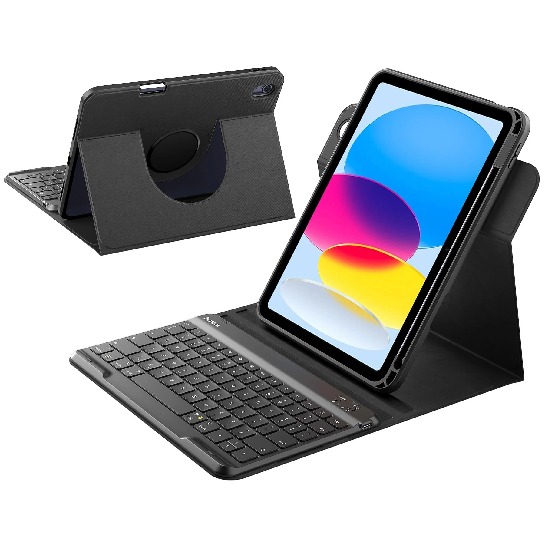 Inateck Case with Keyboard for iPad A16 11th Gen 2025 11 inch/10th Gen 2022 10.9 inch, Magnetic Rotating Keyboard Case with Pencil Holder, Vertical/Horizontal Mode, Detachable, Classic N0029