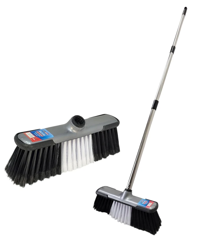 Soft Bristle Broom with 1.2M Long Handle Stainless Steel – Indoor Sweeping Brush for Tile, Wood, Laminate Floors – Lightweight Broom for Home, Kitchen, Patio Garden and Office Cleaning -By Best House