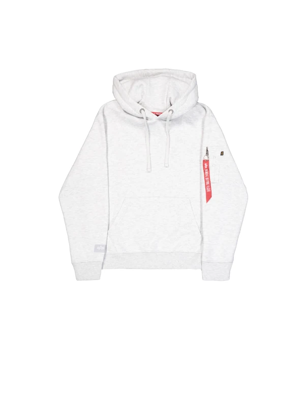 Alpha Industries Men's Label Back Print Hoodie, Pastel Grey Melange, L