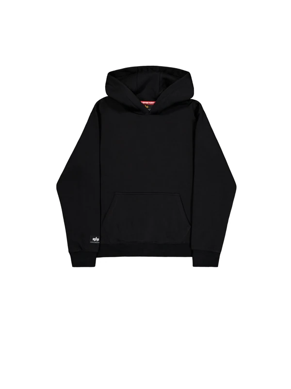 Alpha Industries Men's Label Back Print Hoodie, Black, M