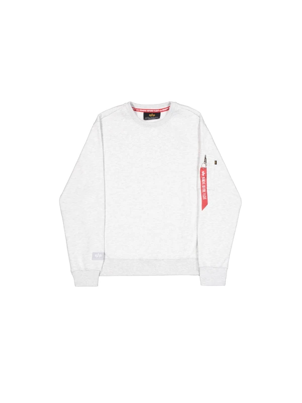Alpha Industries Men's Label Back Print Sweatshirt, Pastel Grey Melange, L