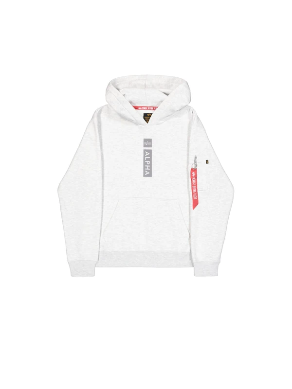 Alpha Industries Men's Alpha Puff Print Hoodie Hooded Sweatshirt, Pastel Grey Melange, S