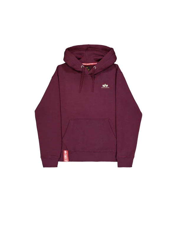 Alpha Industries Men's Basic Small Logo Hoodie, Dark Cherry, XS