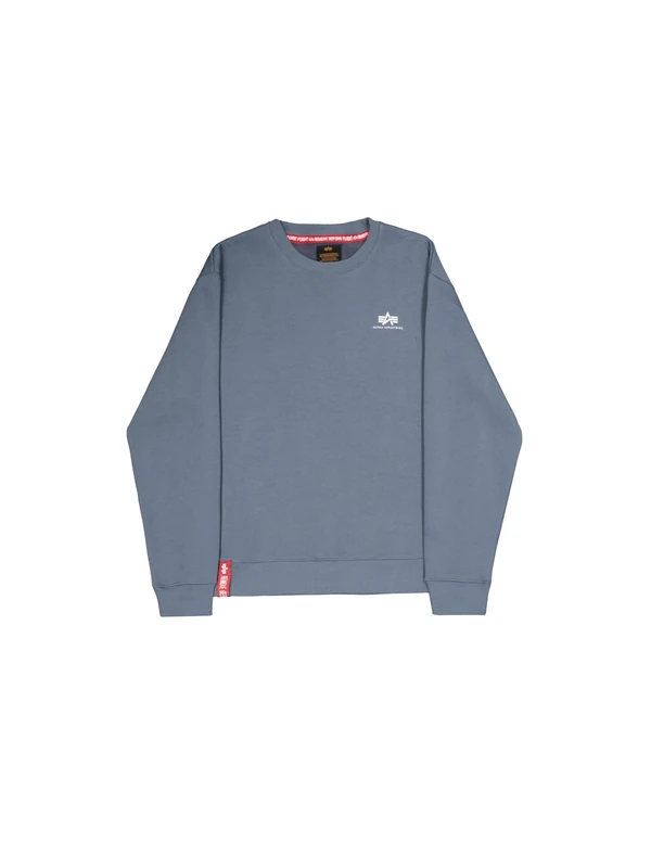 Alpha Industries Men's Basic Small Logo Sweatshirt, Denim Blue, XL