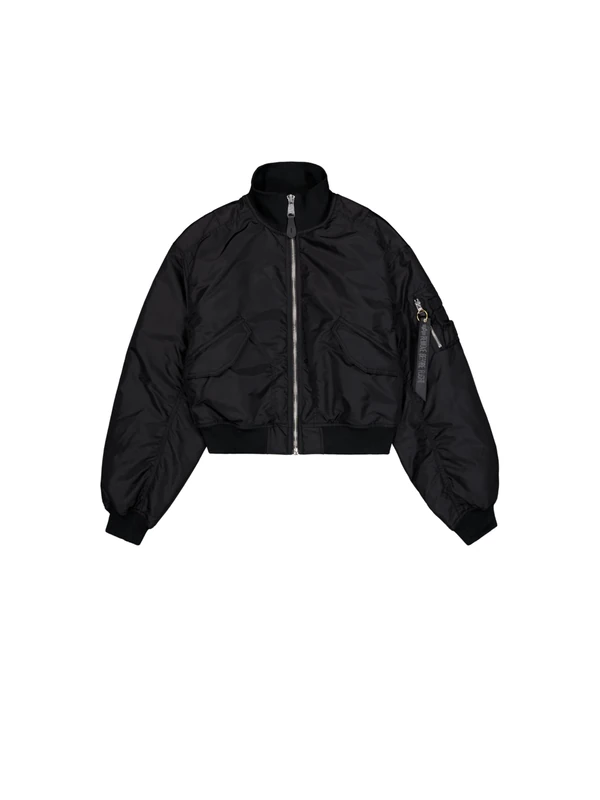 Alpha Industries Women's Ma-1 Cropped Bomber Jacket, Black, XS