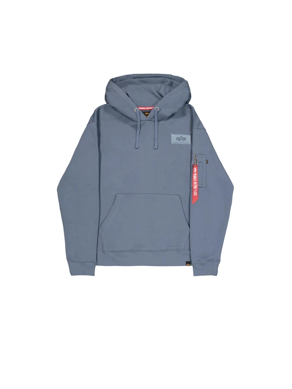 Alpha Industries Men's Back Print Hoodie Hooded Sweatshirt, Denim Blue, L
