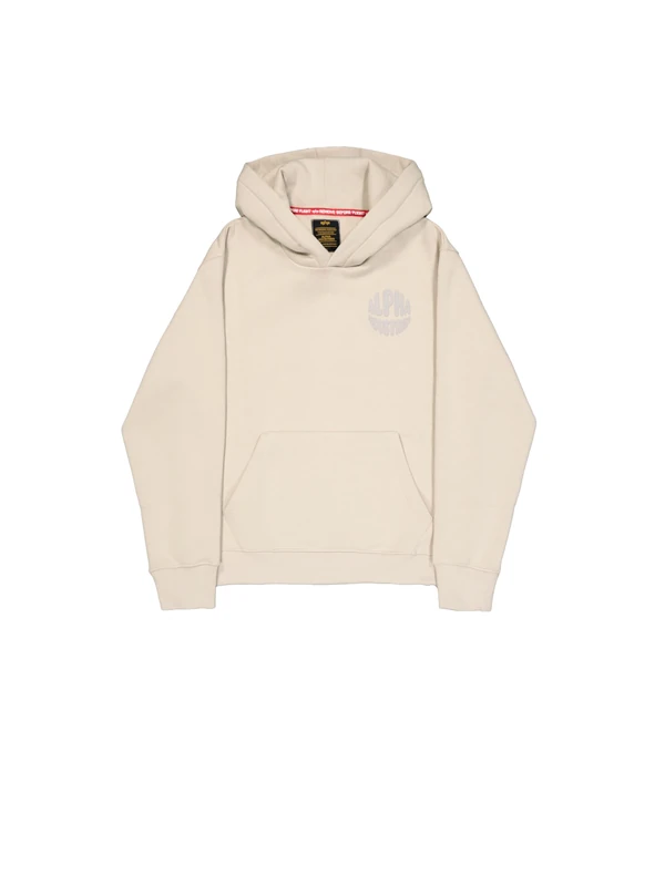 Alpha Industries Men's Logo Hoodie Back Print Hooded Sweatshirt, Organic Beige, S