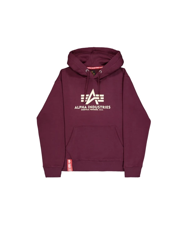 Alpha Industries Men's Basic Hoodie Hooded Sweatshirt, Dark Cherry, M - Image 1