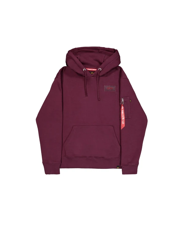Alpha Industries Men's Back Print Hoodie Hooded Sweatshirt, Dark Cherry, L - Image 1