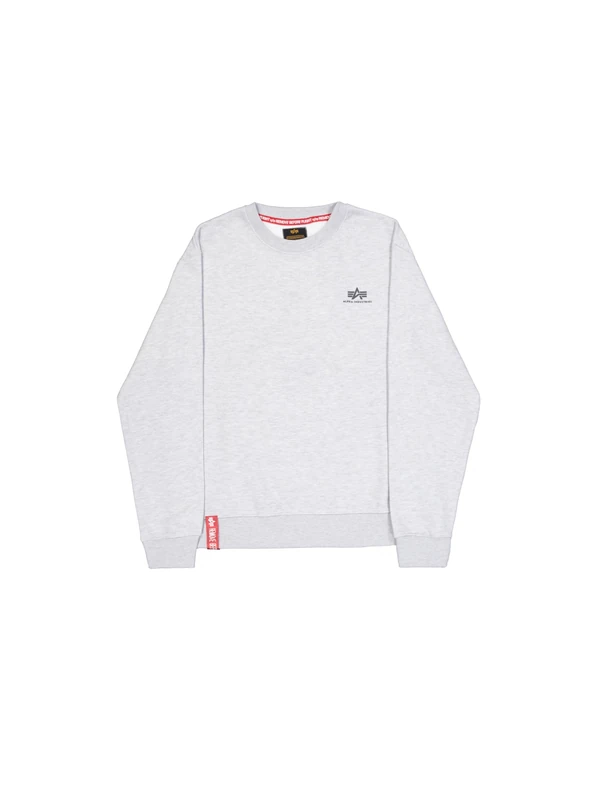Alpha Industries Men's Basic Sweater Small Logo Sweatshirt, Pastel Grey Melange, M