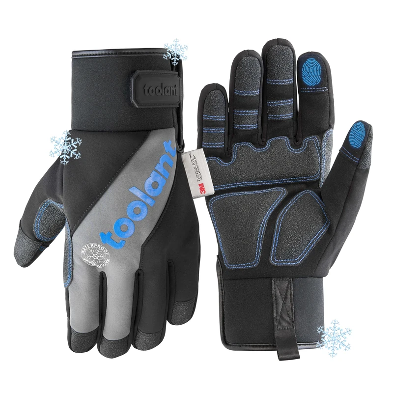 toolant 100% Waterproof Work Gloves for Men, Insulated Winter Gloves with Abrasion-Resistant Palm, −4℉ Cold Weather Protection, Touchscreen, Secure Cuff, Lined Safey Work Gloves for Outdoor (Size XL) - Image 1