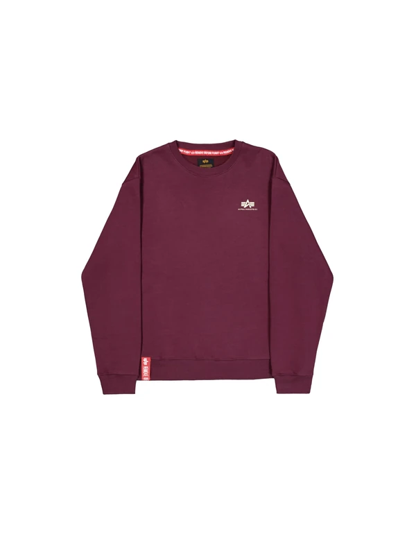 Alpha Industries Men's Basic Sweater Small Logo Sweatshirt, Dark Cherry, XXX-Large