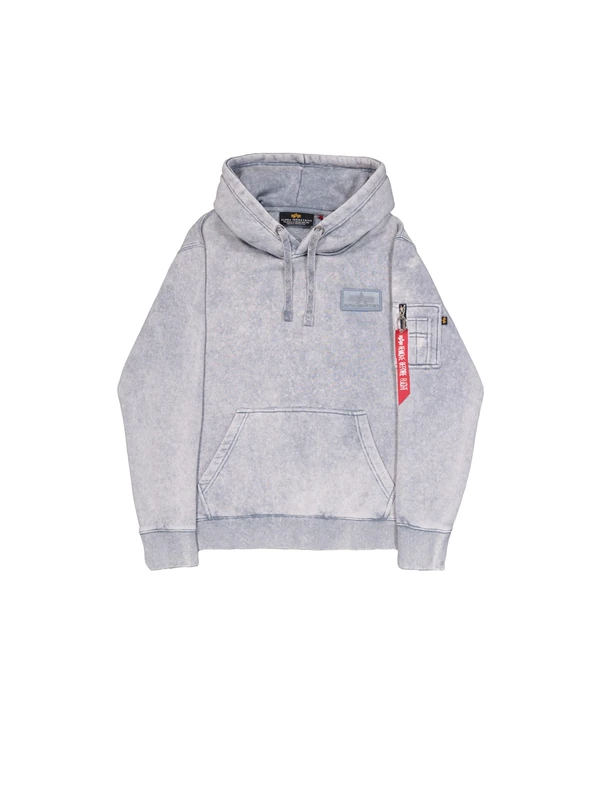 Alpha Industries Men's Back Print Vintage Hoodie, Denim Blue, XL - Image 1