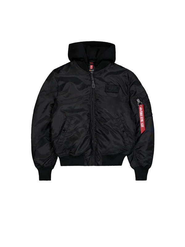 Alpha Industries Men's MA-1 TT Two Tone Hood Bomber Jacket, Black, L