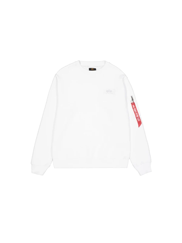 Alpha Industries Men's Back Print Sweatshirt, White, XXL