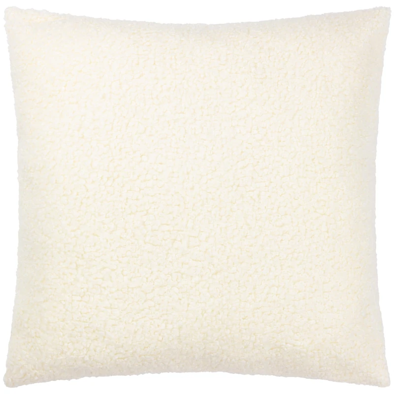 Yard Cabu Feather Filled Cushion – Scandi Minimalist Chunky Boucle Textured Decorative Pillow (Ecru - 55x55cm)
