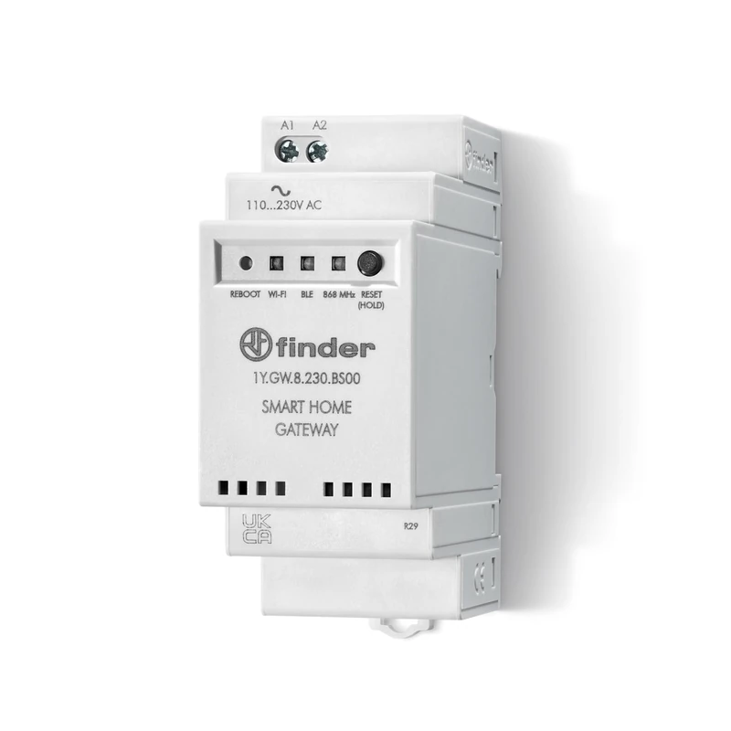 Finder Modular Gateway 230V Type 1Y.GW. for Remote Control of Your YESLY System and Your Bliss Devices Wherever You are in The World. Controllable with Finder You App and Voice Assistants
