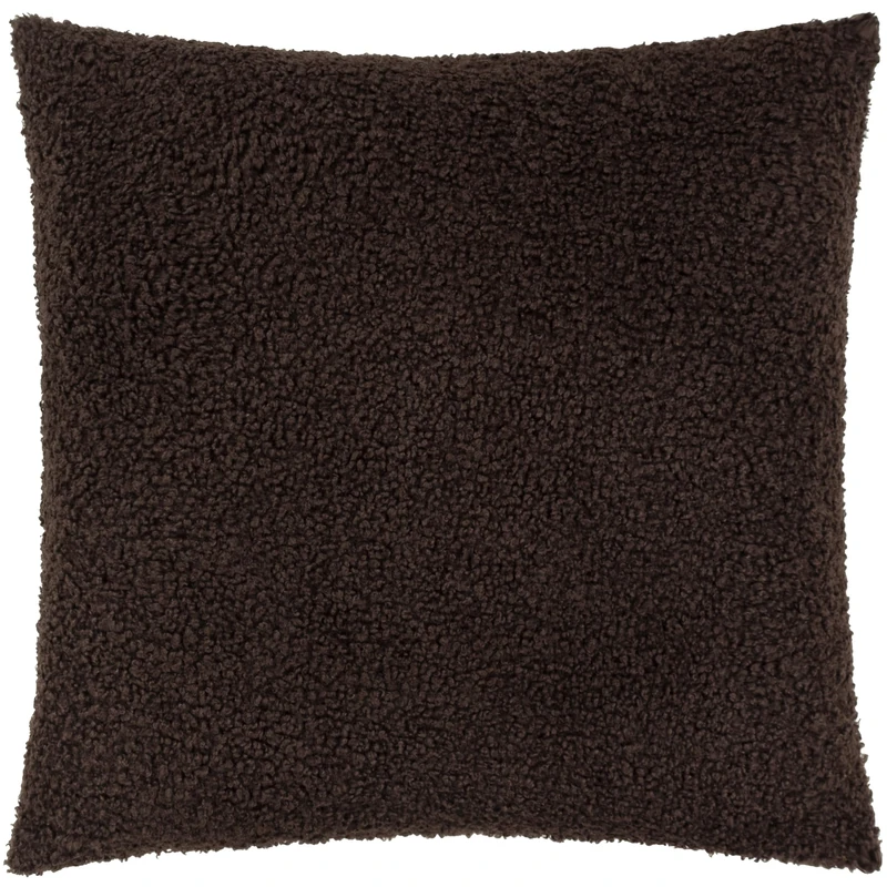 Yard Cabu Feather Filled Cushion – Scandi Minimalist Chunky Boucle Textured Decorative Pillow (Chocolate - 55x55cm)