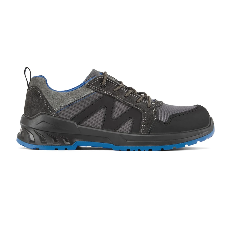 Portwest FC23 Composite Suede Trainer S1PS Non Metallic Lightweight Slip Resistant Fuel Oil Anti Static Dual Density Mesh Breathable Safety Footwear, Black/Blue 44