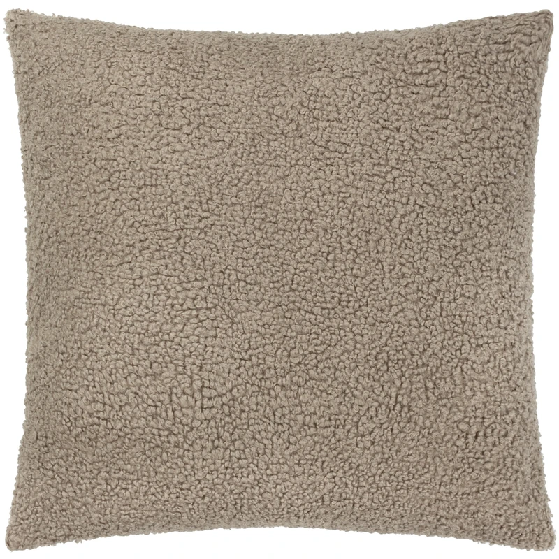 furn. Yard Cabu Feather Filled Cushion – Scandi Minimalist Chunky Boucle Textured Decorative Pillow (Taupe - 55x55cm)