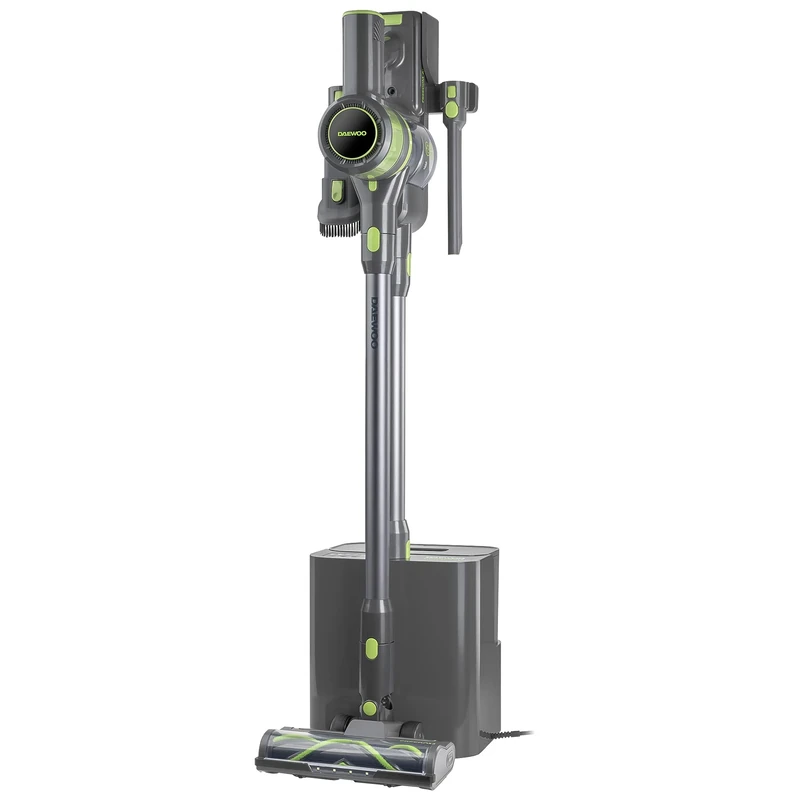 Daewoo Freedom Auto-Empty Cordless Vacuum Cleaner – 21.6V Rechargeable with Auto Empty Docking Station, Turbo Brush, Digital Display & HEPA Filtration – Lightweight, Bagged System