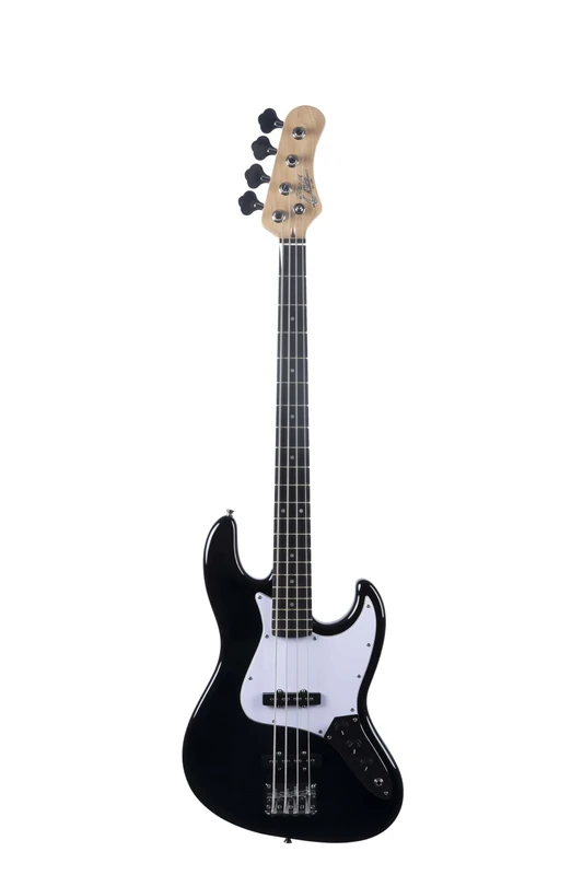 EKO GUITARS - Electric Bass JB‑100, 4 Strings, Poplar Body, Maple Handle, Laurel Keyboard, 2 JB Pickups, 21 Keys, Black