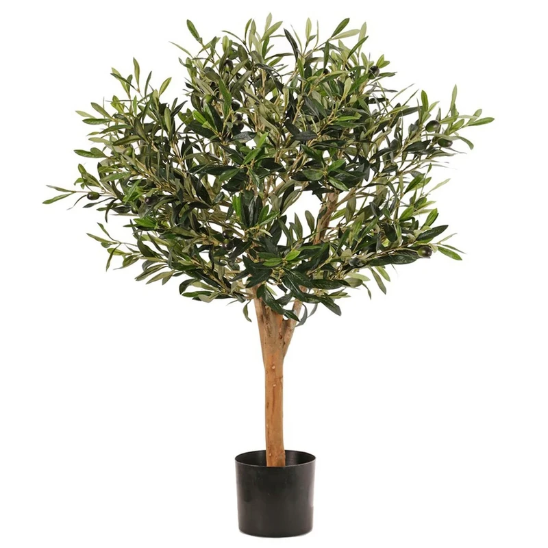 Leaf Design UK Artificial Olive Tree in Black Plastic Pot