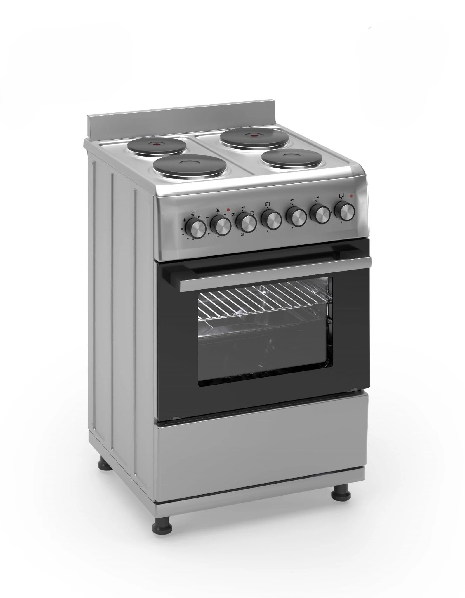 Ferre F6TX04EF-IN - 60cm Freestanding Electric Cooker With Turbo Fan - Thermostat - Stainless Steel