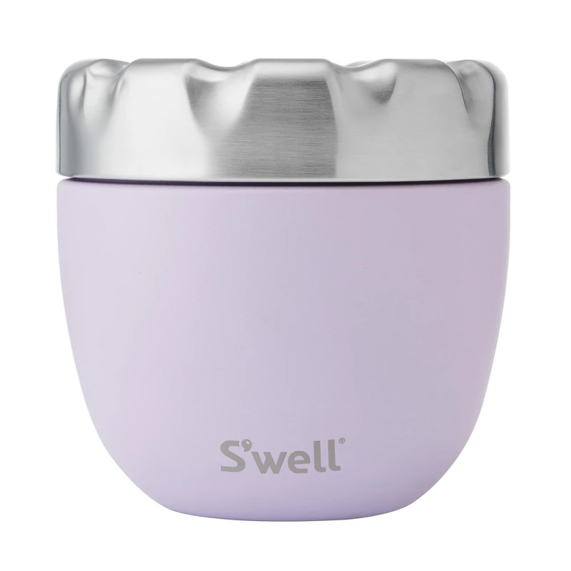 S'well Eats Stainless Steel Food Bowls, 636ml, Lilac, Triple-Layered Vacuum-Insulated Containers Keeps Food Cold for 11 Hours and Hot for 7 Hours, Condensation Free, BPA Free