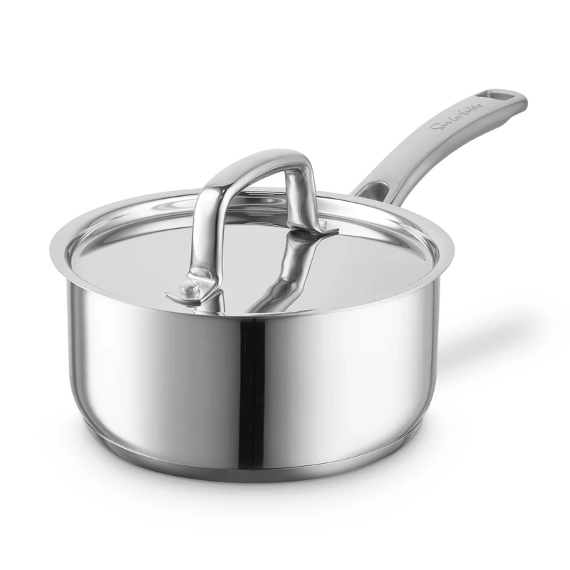 Sur La Table 20cm Saucepan, Riveted Steel Handle and Lid, Induction Compatible, Stainless Steel