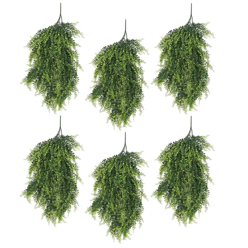Leaf Artificial Hanging Plants Multipacks Fire Resistant UV Resistant, 6 X 85cm Foliage Plant