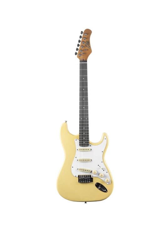 EKO GUITARS ST‑300 Electric Guitar, Poplar Body, Maple Handle, Laurel Fingerboard, 3 Single‑Coil Pickups, Tremolo Bridge, Cream