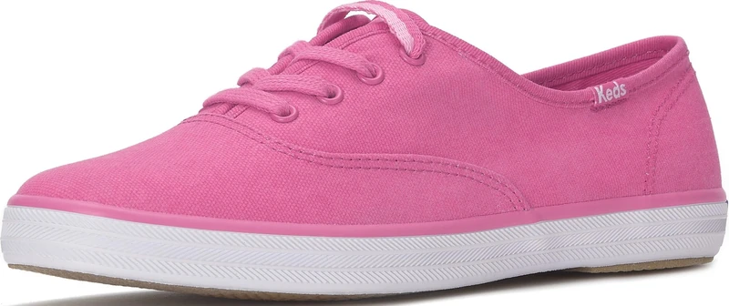 Keds Women's Champion Canvas Lace Up Sneaker, Neon Pink Canvas, 3.5 UK