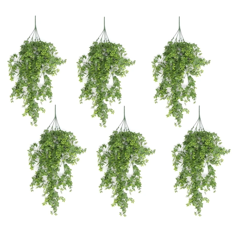 Leaf Artificial Hanging Plants Multipacks Fire Resistant UV Resistant, 6 X 81cm Forest Foliage