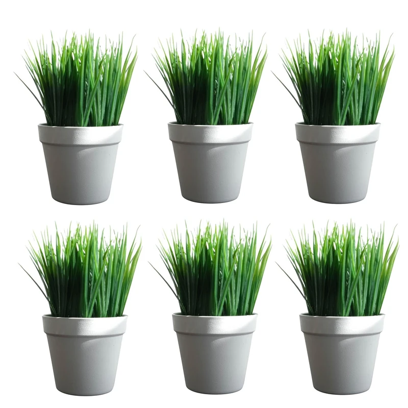 Leaf Pack of 6 x Realistic Artificial Potted Foliage Plants