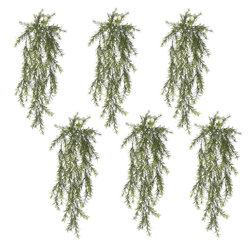 Leaf Artificial Hanging Plants Multipacks Fire Resistant UV Resistant, 6 X 78cm Spider Fern
