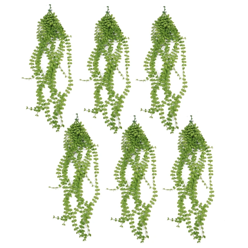 Leaf Artificial Hanging Plants Multipacks Fire Resistant UV Resistant, 6 X 92cm Pearl String