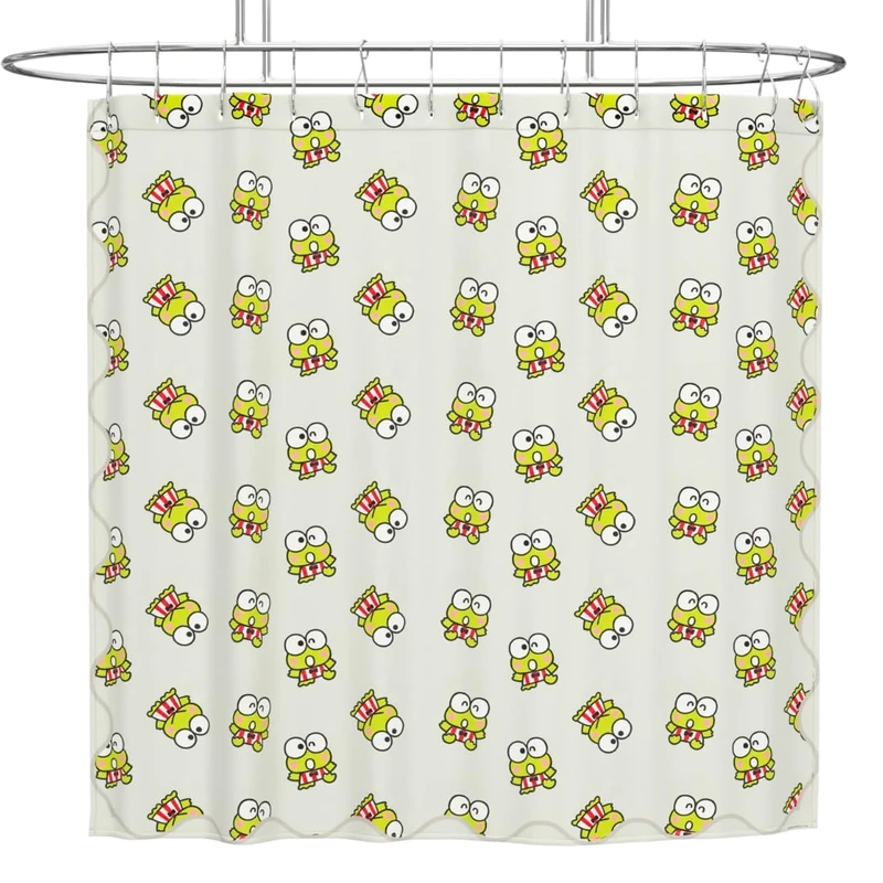 Franco Collectibles Sanrio Keroppi Bath Microfiber Shower Curtain, 72x72, (Officially Licensed Product)