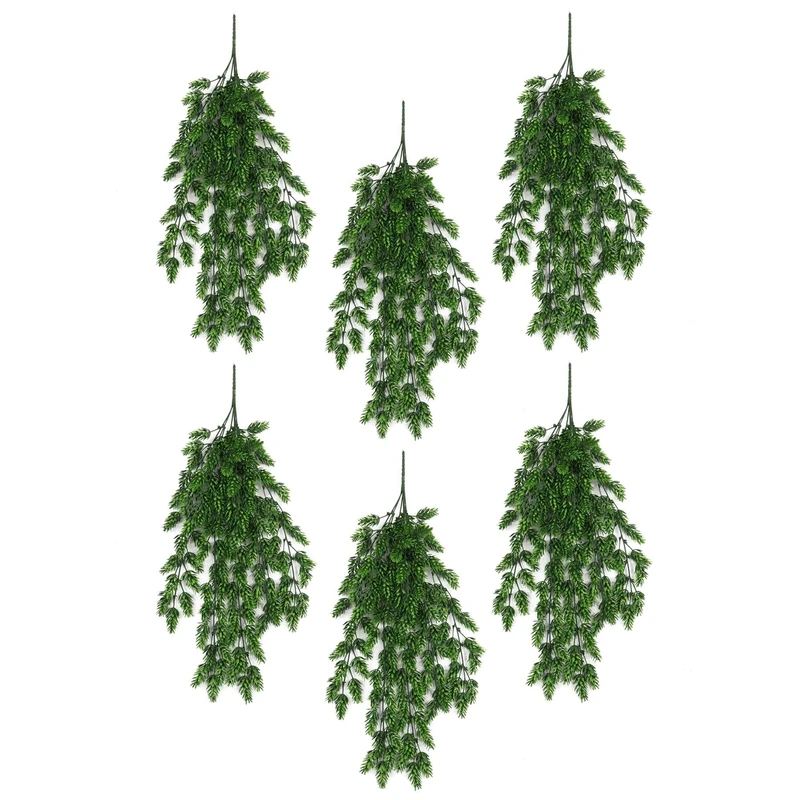 Leaf Artificial Hanging Plants Multipacks Fire Resistant UV Resistant, 6 X 128 Clustered Fern