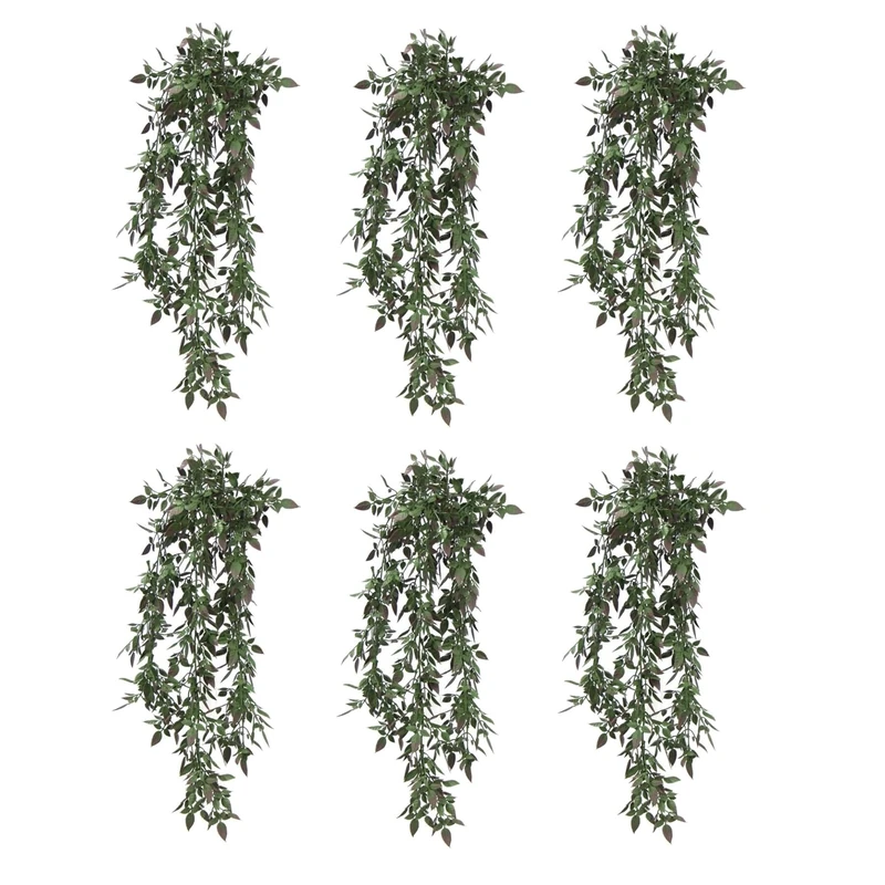Leaf Artificial Hanging Plants Multipacks Fire Resistant UV Resistant, 6 X 76cm Angel Fern