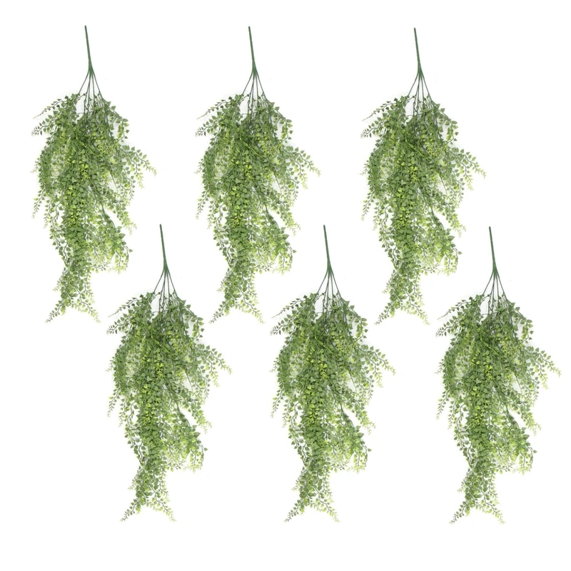 Leaf Artificial Hanging Plants Multipacks Fire Resistant UV Resistant, 6 X 82cm Button Fern - Image 1