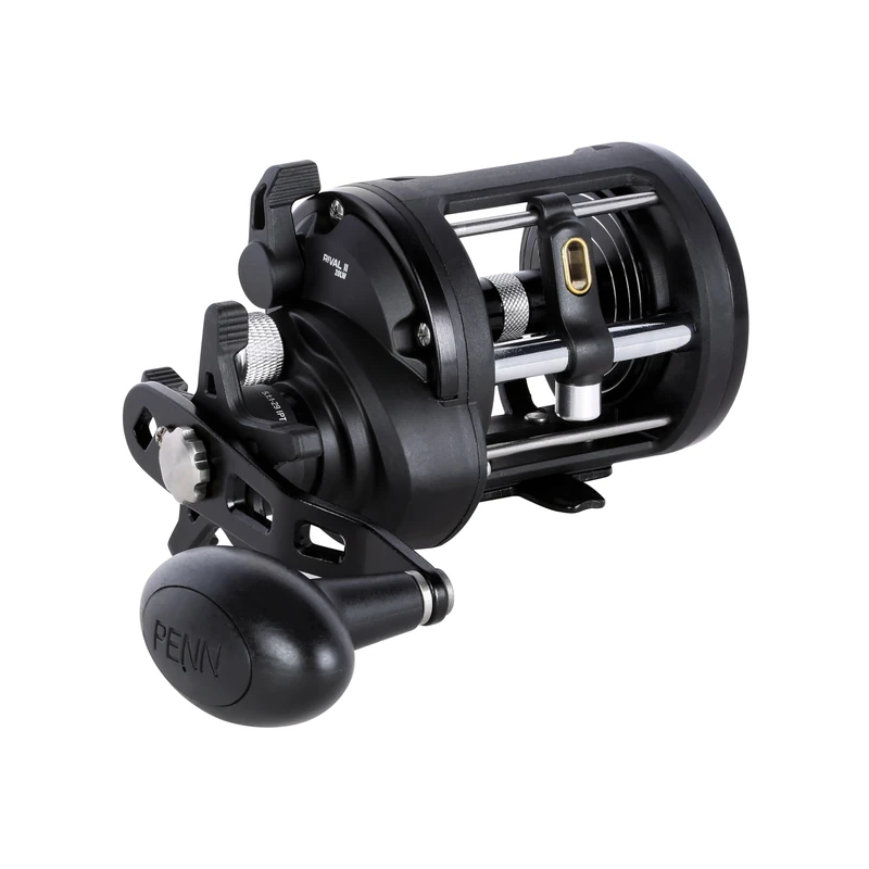 PENN Rival™ II Level Wind Reel | Saltwater All-Round Fishing Reel | Graphite Frame & Sideplates | HT-100 Carbon Drag | Line Capacity Rings | 5.1:1 Gear Ratio | 2000 | Right Hand