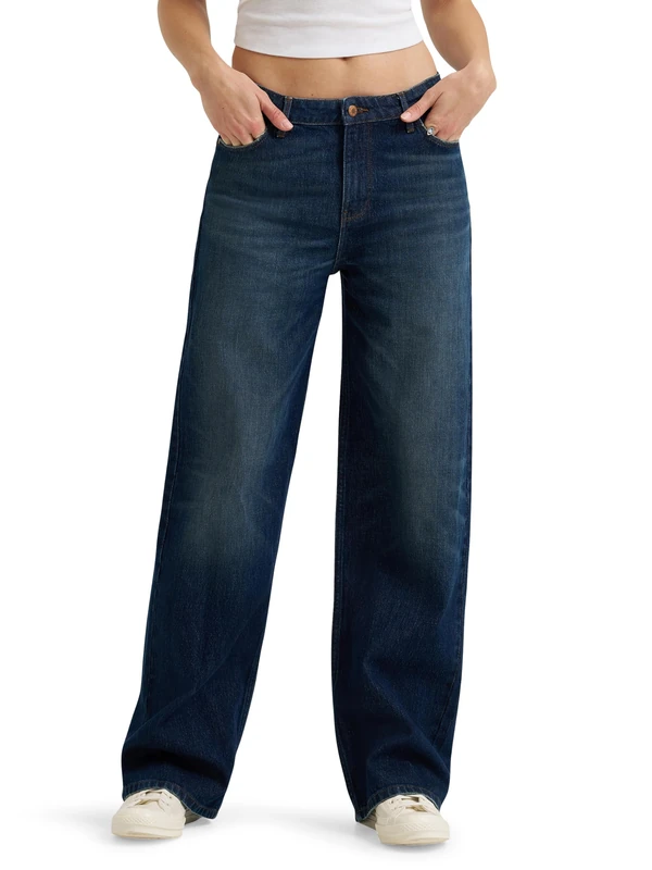 Wrangler Women's Mid Rise Loose Straight Jean, Dusk, 2
