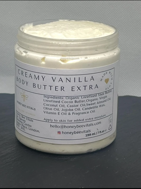 Organic Creamy Vanilla Body Butter Extra, 236ml, Moisturising, All Skin Types