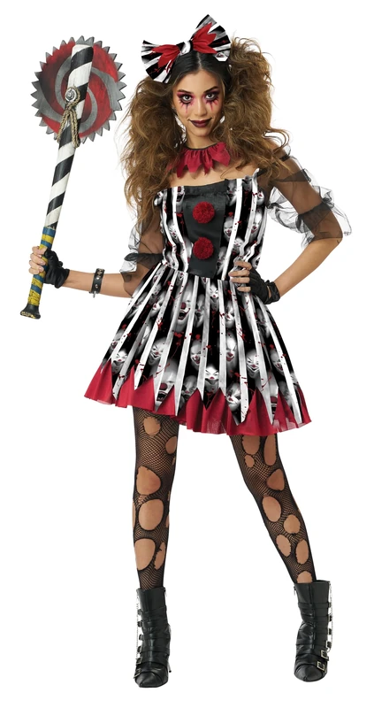 California Costumes 5025-002 Women's Savage Clown M Character Adult Sized Costumes, Black/White/Red, Medium - Image 1