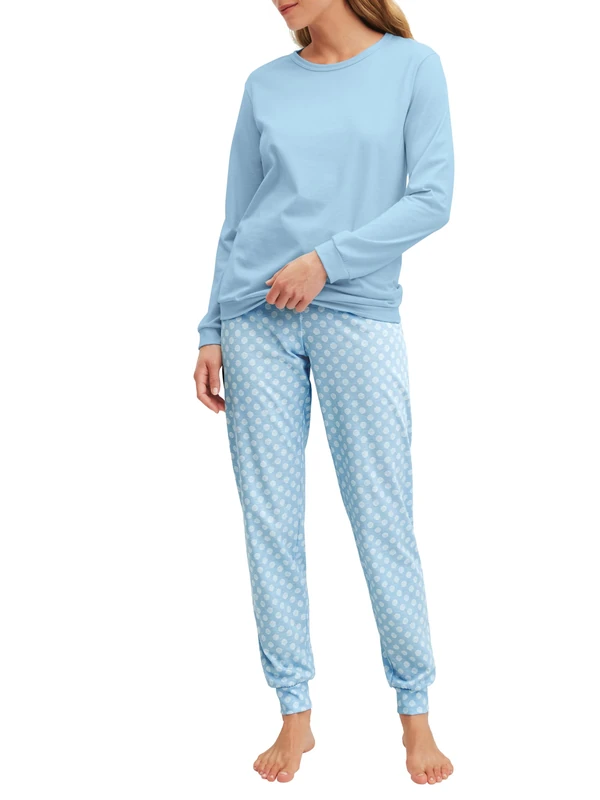 CALIDA Women's Lovely Nights Pyjama Set, Cascade Blue, 48-50