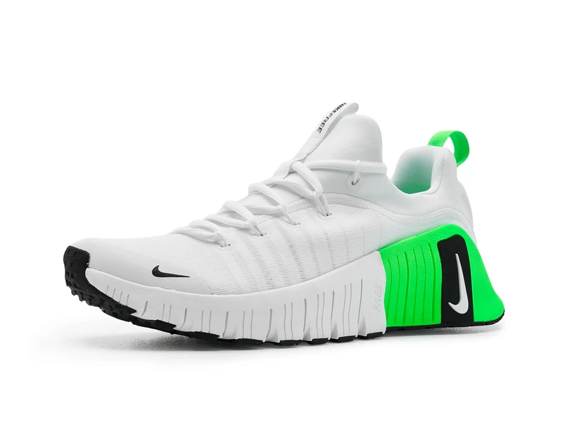 Nike Men's Free Metcon 6 Workout Shoes, White/Black/Green Strike/Black, 8.5