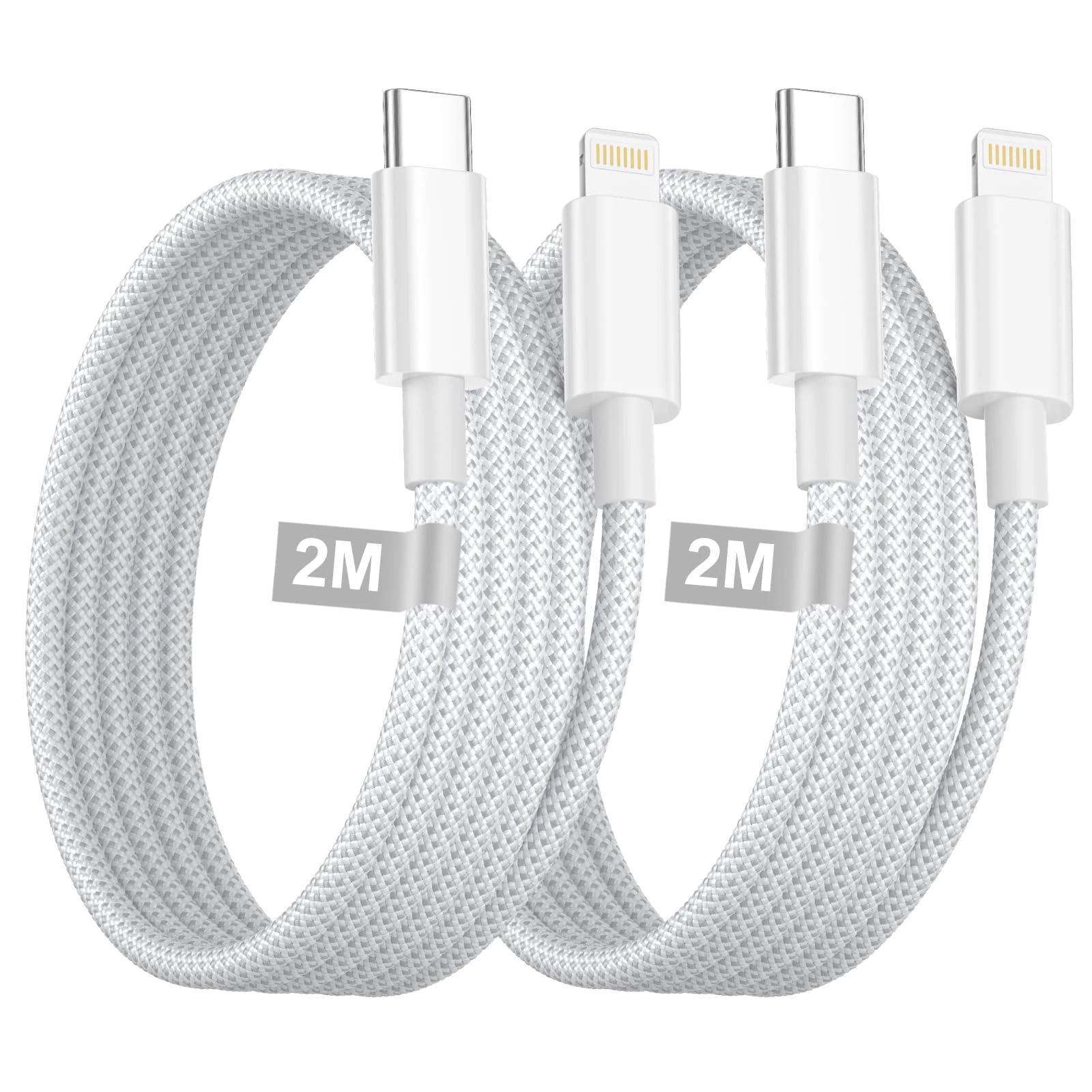 ANSSAN USB C to Lightning Cable 2M 2Pack, [Apple MFi Certified] iPhone Charger Cable Fast Charge Nylon Braided Lightning cable Fast Charging Wire Lead for Apple iPhone 14 13 12 11 Pro Max X 8 7 6 iPad