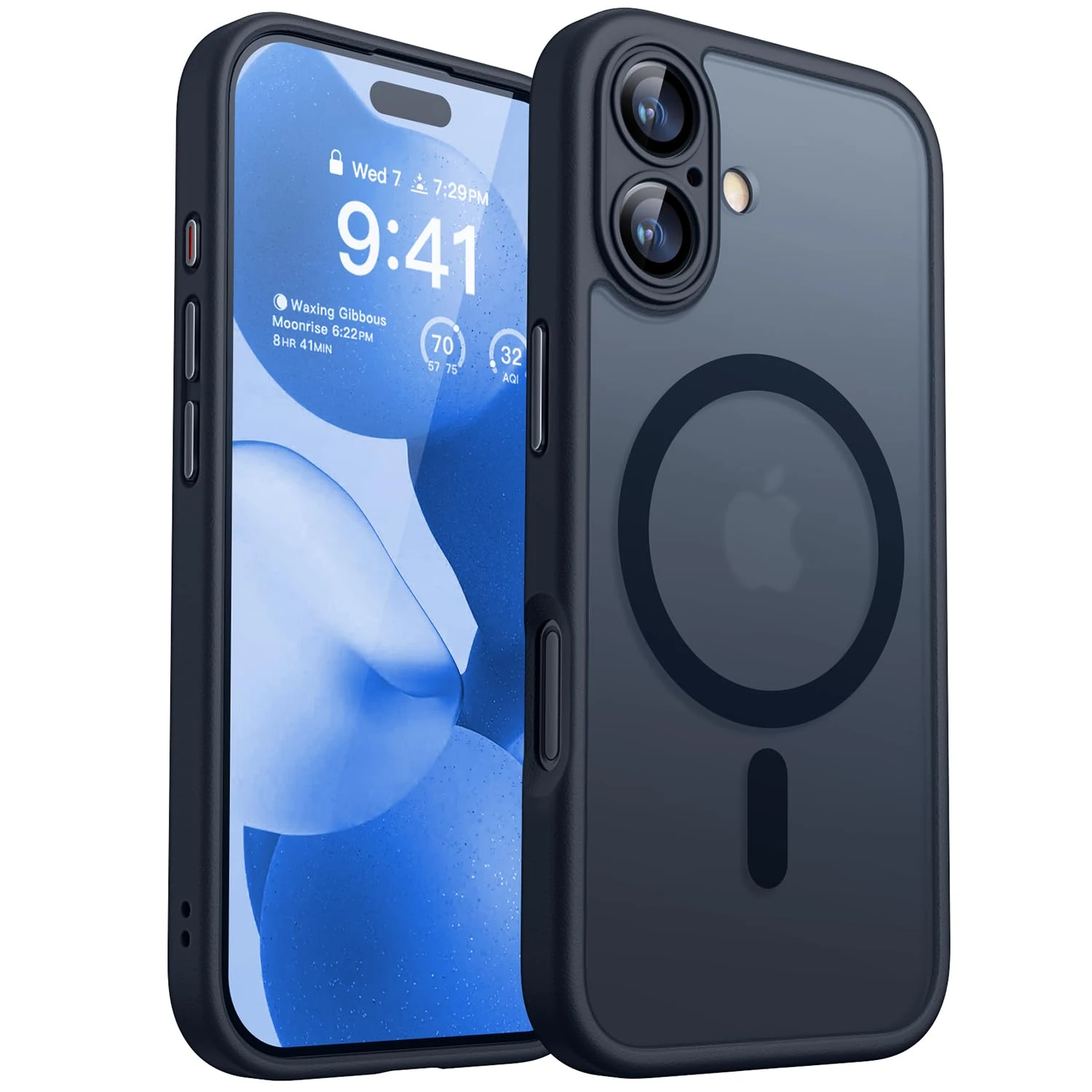 CANSHN Magnetic for iPhone 17 Case(6.3"), Upgraded [Full Camera Protection] [Compatible with Magsafe] [Translucent Matte] Shockproof Protective Phone Case, Black